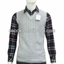 13STC5088 cotton sleeveless argyle sweater vest for men